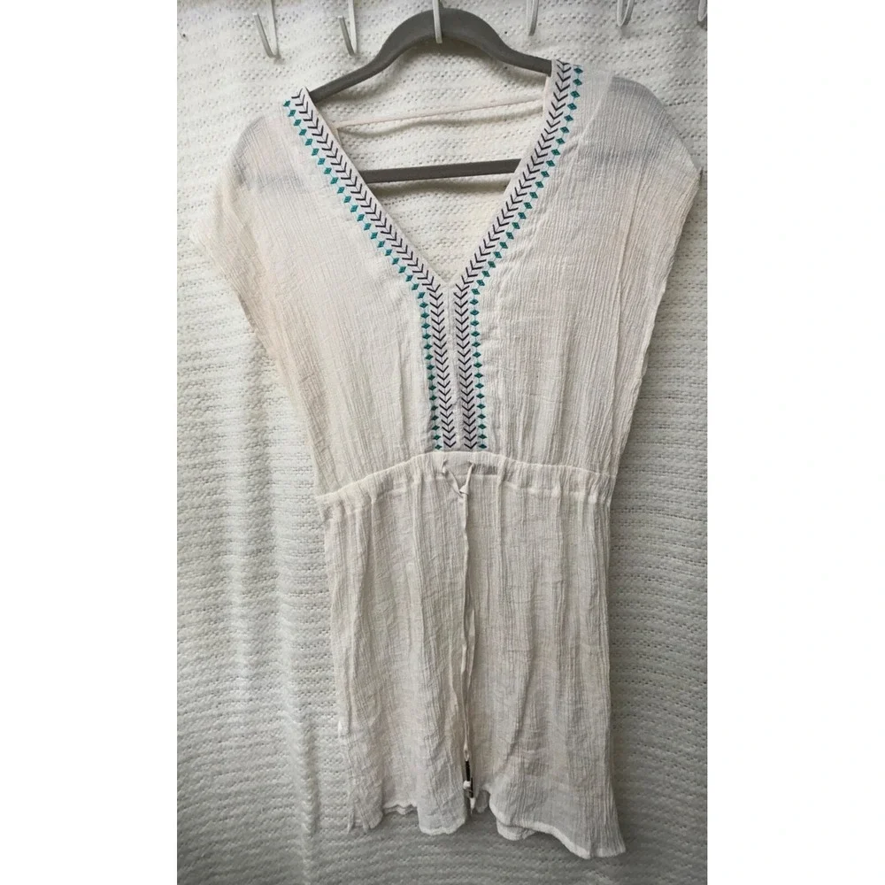 Kona Sol Beachy Ivory Top Coverup 34x38, tagged M